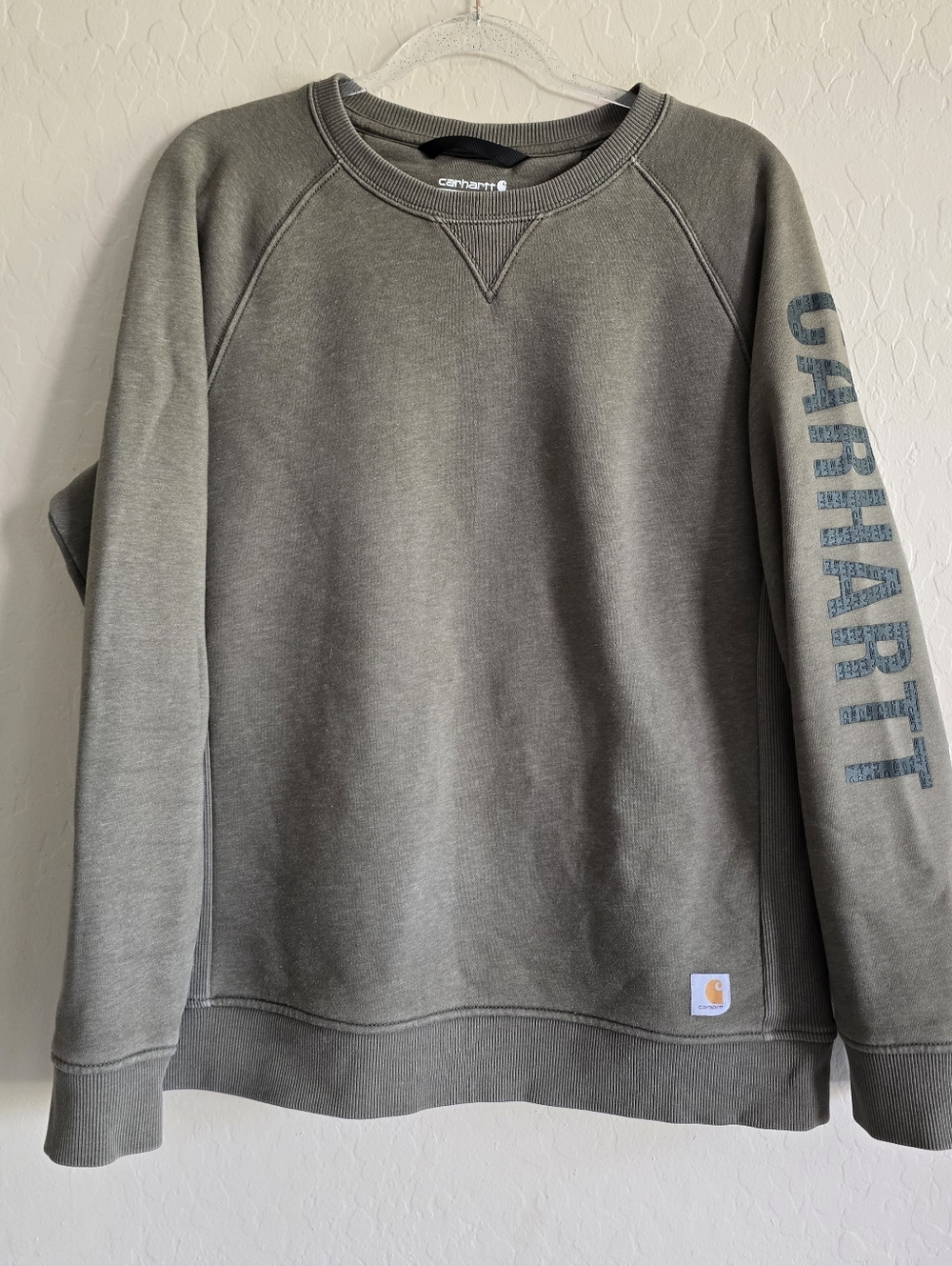 Carhartt Women's Relaxed Fit Crewneck Sweatshirt Graphic Size XL Green